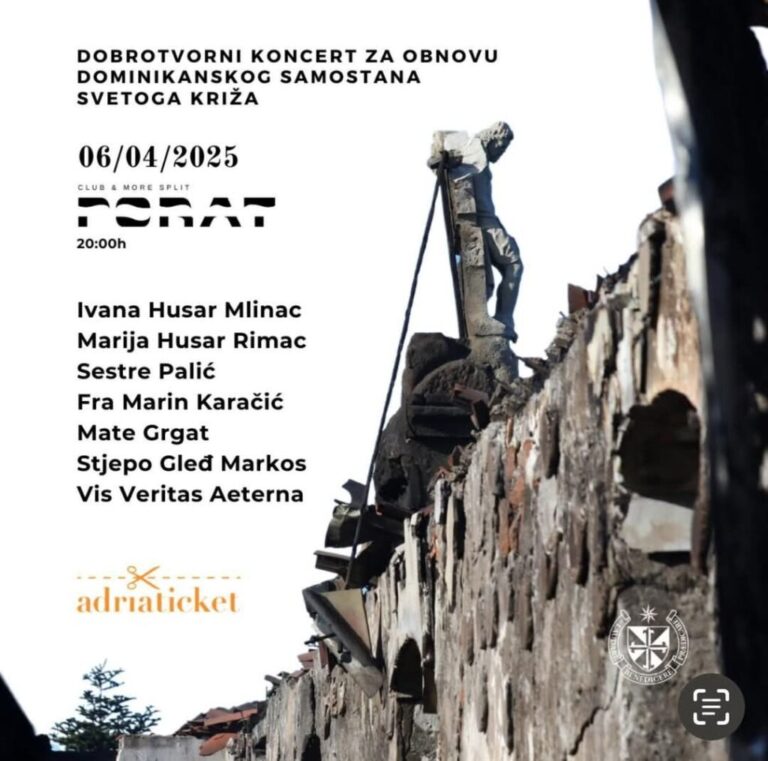 Humanitarni koncert za obnovu samostana sv. Križa